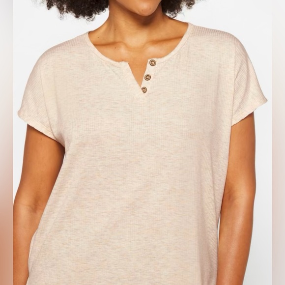 Pink Clover Bronte Henley Knit Tee- NWOT - Picture 1 of 6